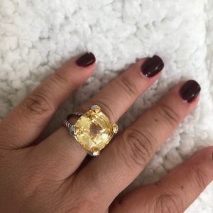 Canary yellow cocktail ring